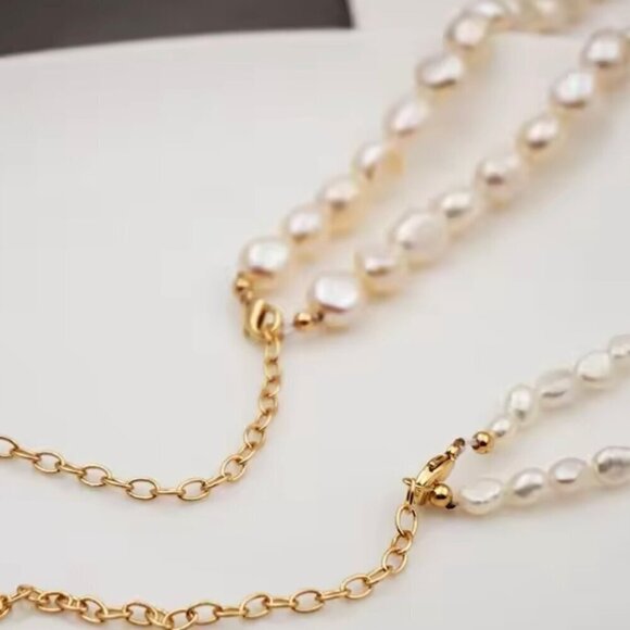 NEW Pearl Necklace Chocker Freshwater Pearls Preppy Old Money Feminine Coquette - Picture 4 of 12